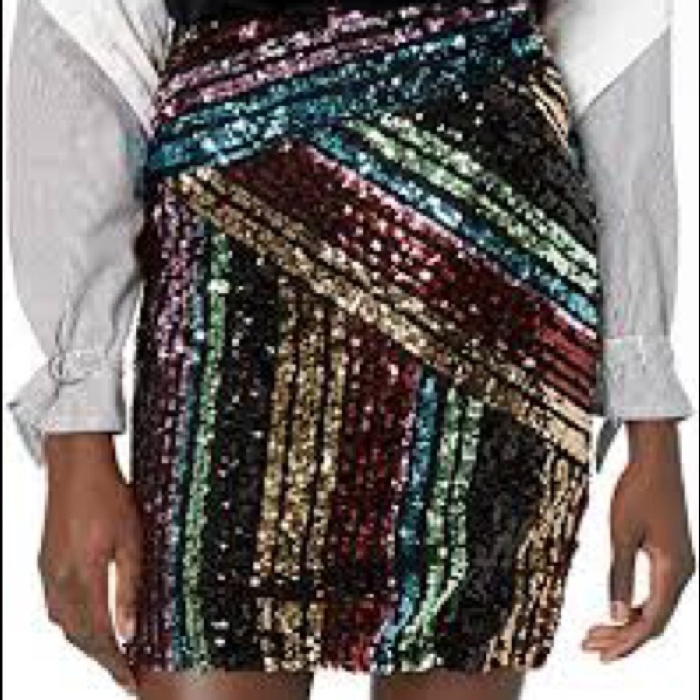 Nicole Miller Multi Sequin Skirt
